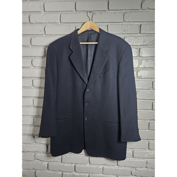 Vtg Giorgio Armani Collezioni Saks 5th Ave Men Wool Suit Jacket Blazer 44L Italy